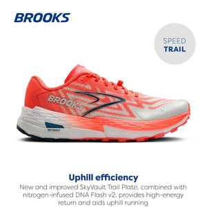 Brooks Women's Catamount 4 Speed Trail Running Shoe - Bit of Blue/Flame/Legion Blue - 6 Medium