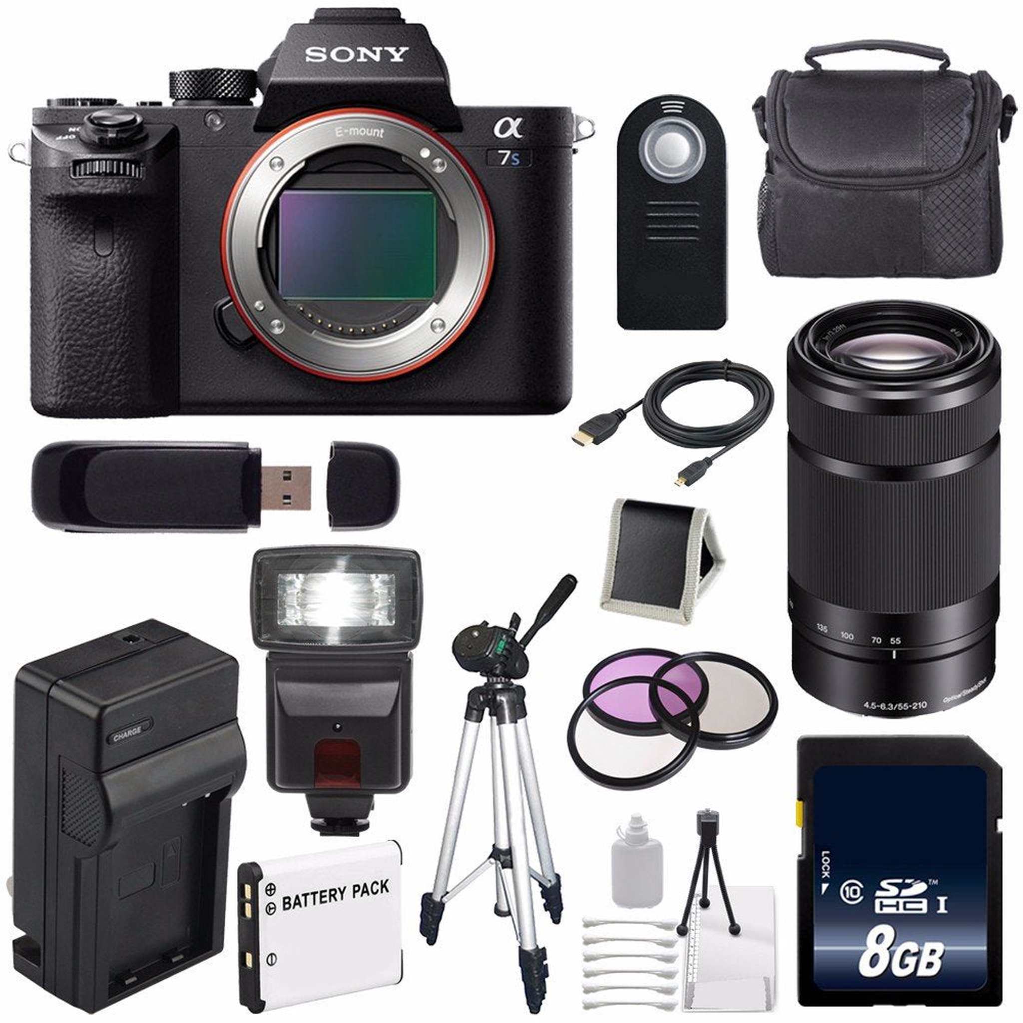Sony Alpha a7S II a7S Mark II a7SII ILCE7SM2/B Mirrorless Digital Camera International Model + Sony E 55-210mm f/4.5-6