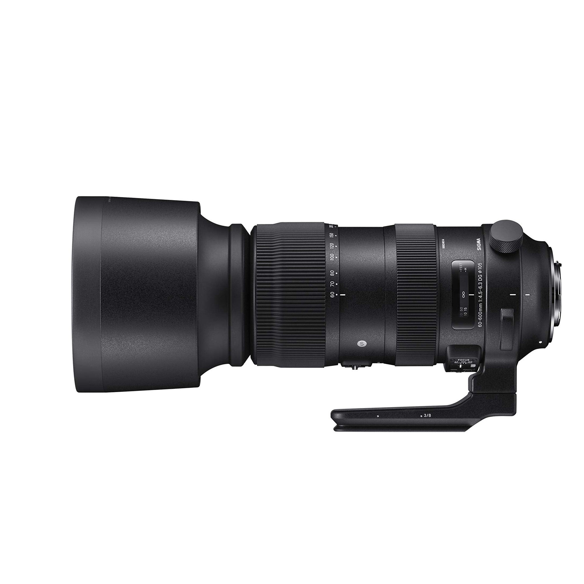 Sigma 60-600mm f/22-32 Fixed Zoom F4.5-6.3 DG OS HSM Camera Lenses, Black 730954 , Canon EF - Used Sigma