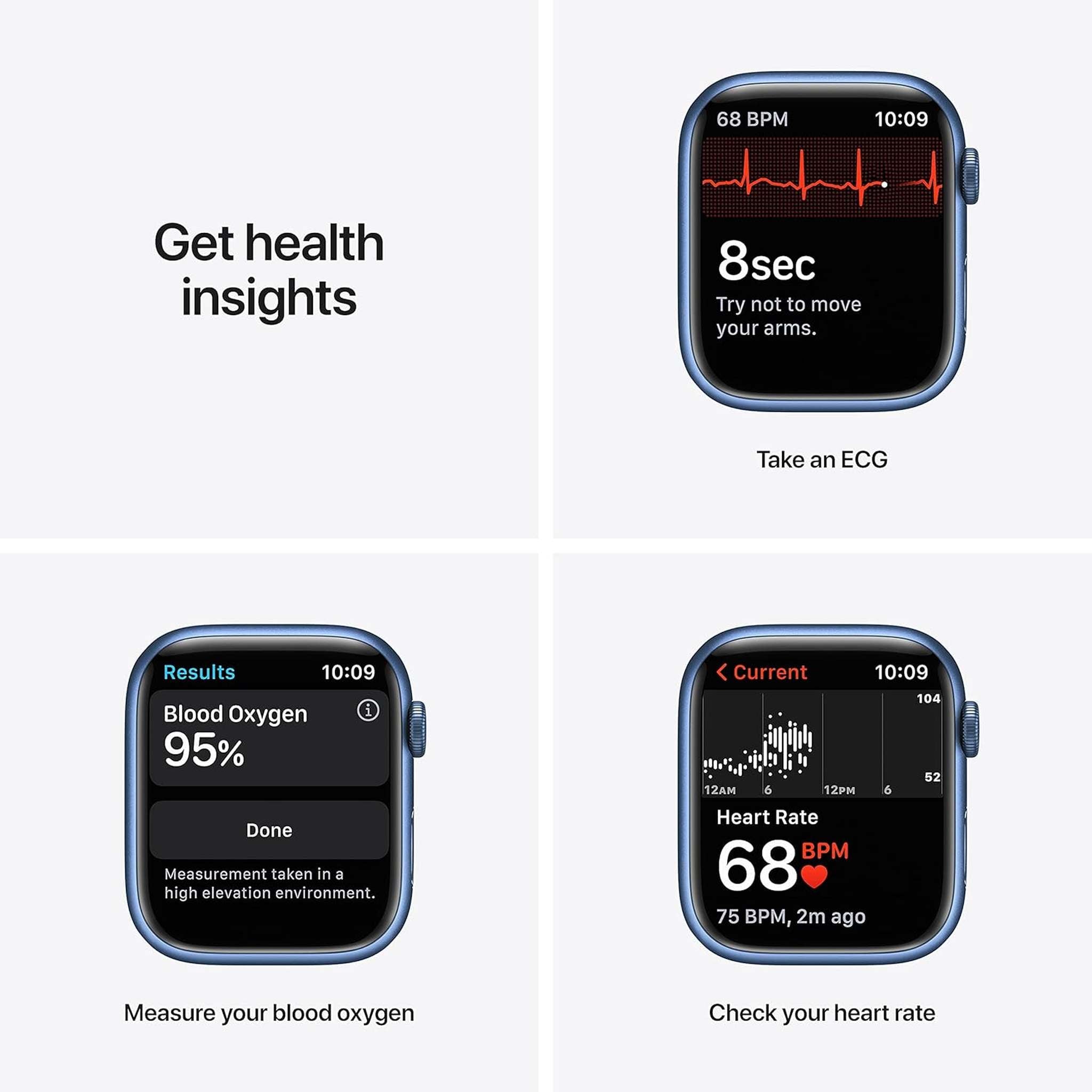 Apple Watch Series 7 GPS, 41mm Blue Case with Blue Sport Band - Renewed - Reconditioned Apple