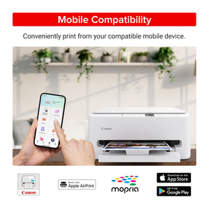 Canon PIXMA TS6520 Wireless Color Inkjet Printer Duplex Printing, White - Home Printer with Copier/Scanner, 1.42” OLED Display, Intuitive Control Panel, Compact Design
