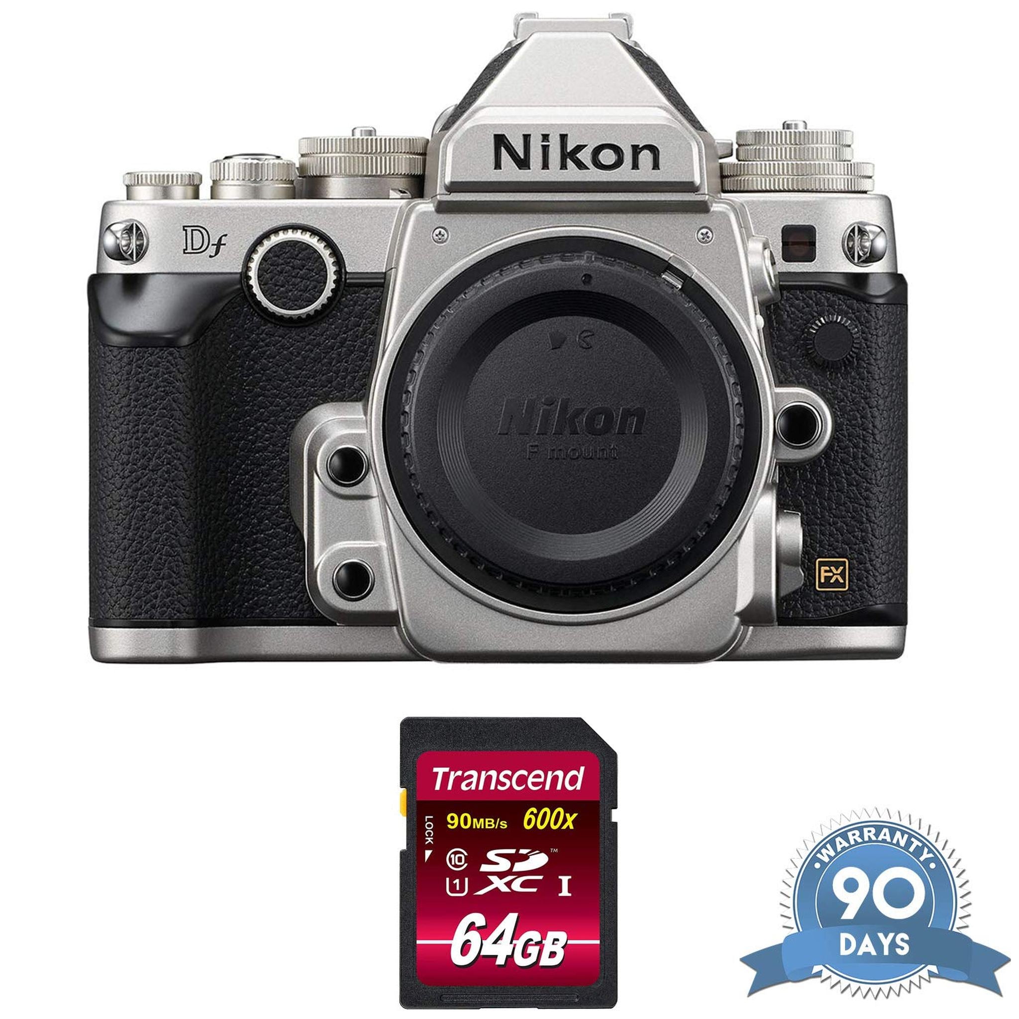 Nikon Df DSLR Camera Body Only, Silver with Memory Card - Renewed - Reconditioned Nikon