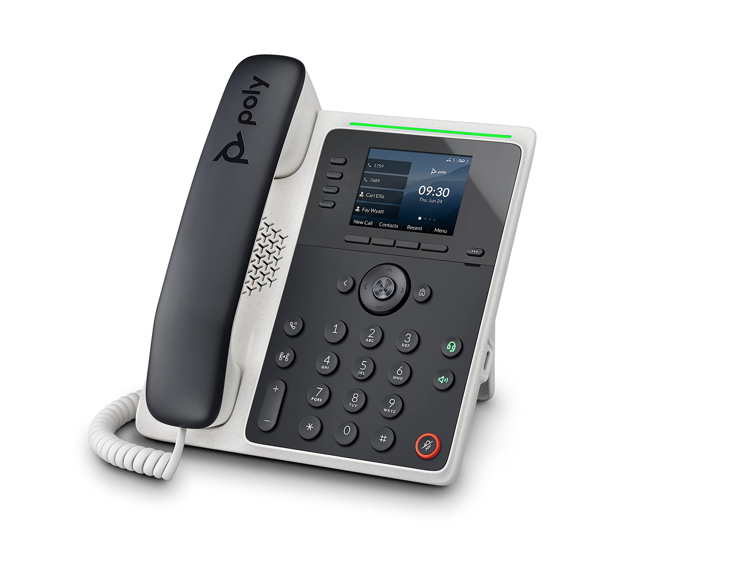 Plantronics Poly Edge E220 IP Desk Phone Plantronics + Polycom - Designed for use in Common Areas - 4-line Keys Supporting up to 16 Lines - Integrated Bluetooth for Mobile Phone and Headset Pairing