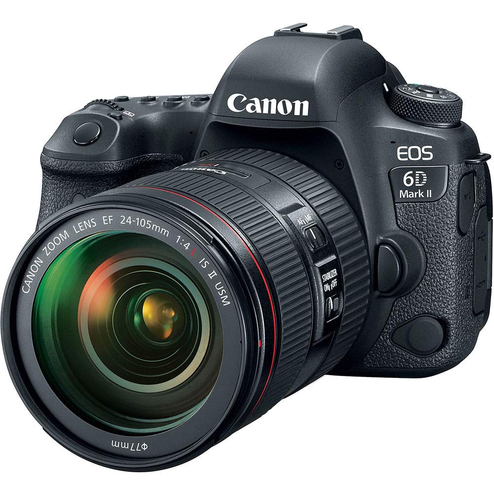 Canon EOS 6D Mark II DSLR Camera with 24-105mm f/4L II Lens + Professional Battery Grip + UV Filter + LED Kit Starter Bundle