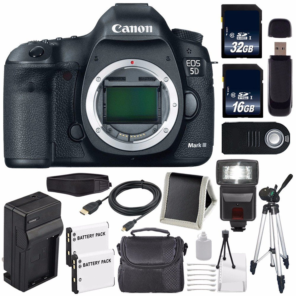 Canon EOD 5D III Digital Camera International Model + LP-E6 Battery + 32GB Card + 16GB Card Bundle