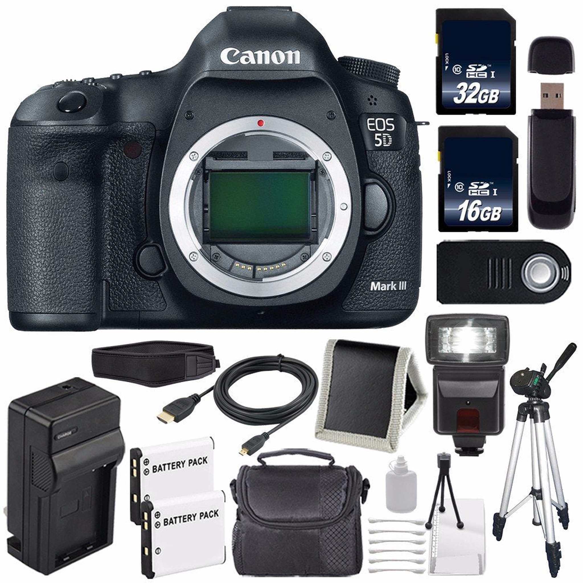 Canon EOD 5D III Digital Camera International Model + LP-E6 Battery + 32GB Card + 16GB Card Bundle - Used Canon