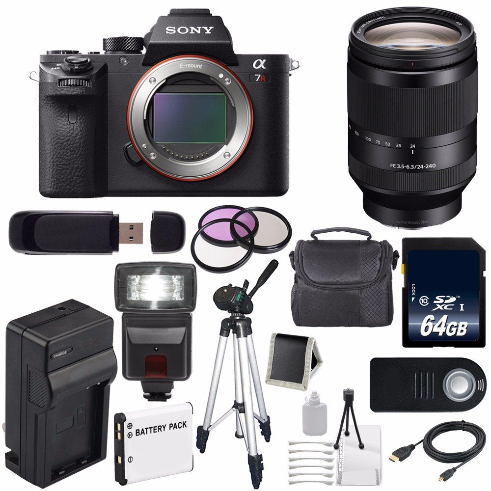 Sony Alpha a7R II Mirrorless Digital Camera (International Model) + Sony FE 24-240mm f/3.5-6.3 OSS Lens + 72mm 3 Piece Pro Bundle