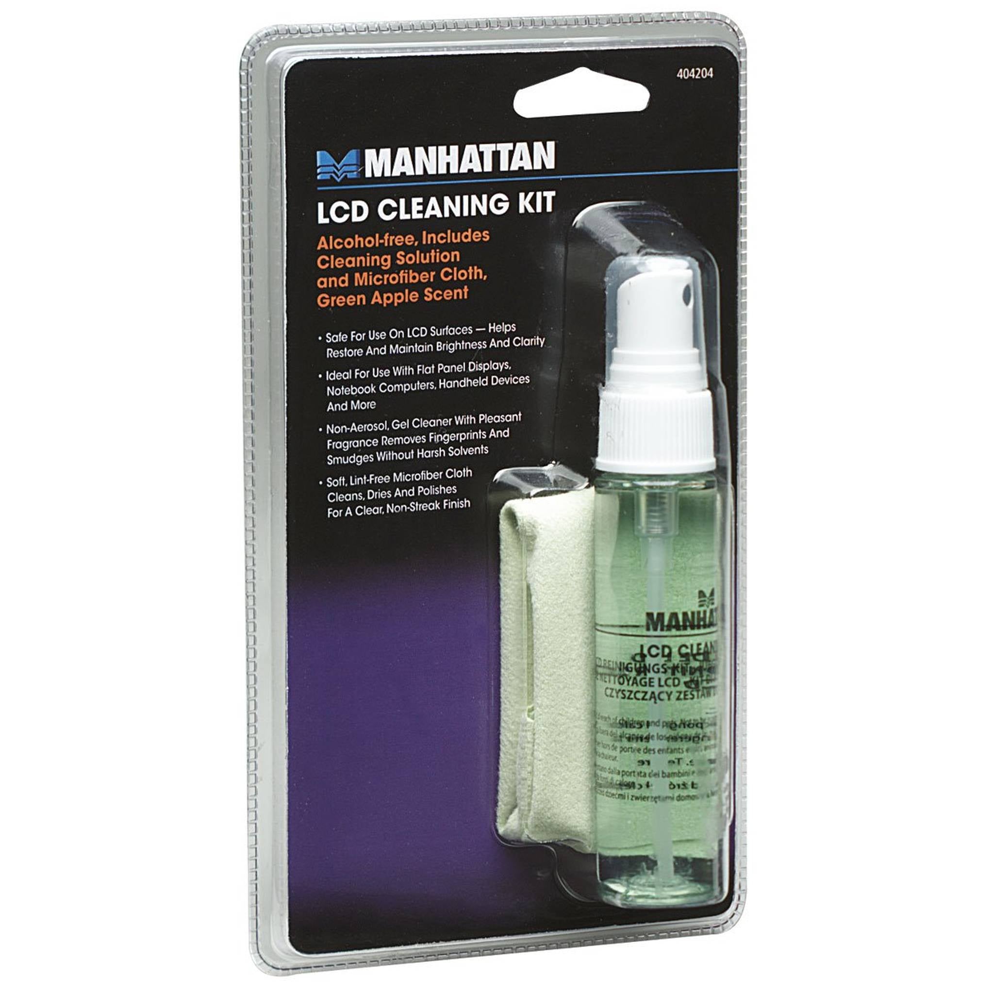 MANHATTAN 404204 LCD Cleaning Kit, Green Apple Scent