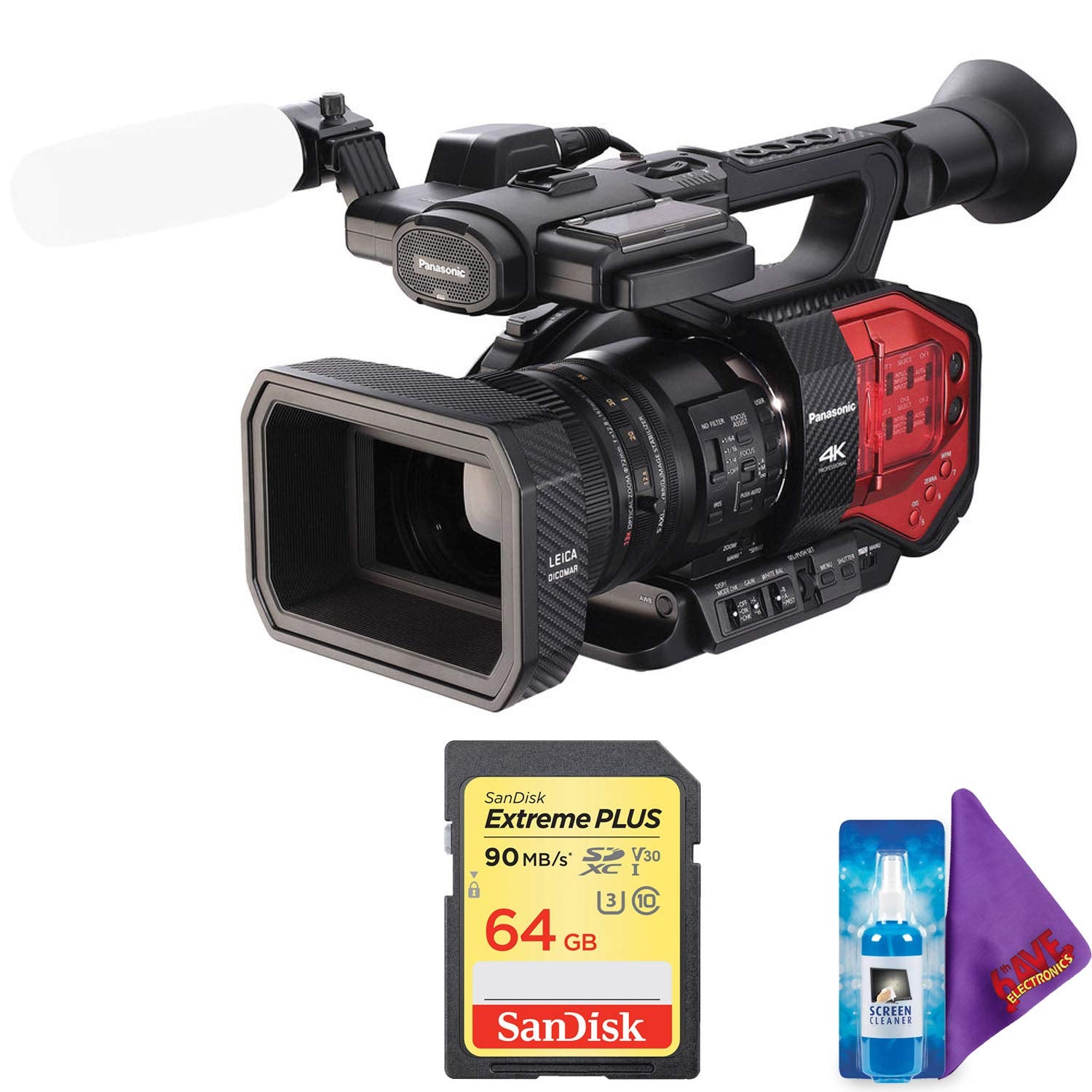 Panasonic AG-DVX200 4K Camcorder with Four Thirds Sensor and Integrated Zoom Lens + Pro Memory Card