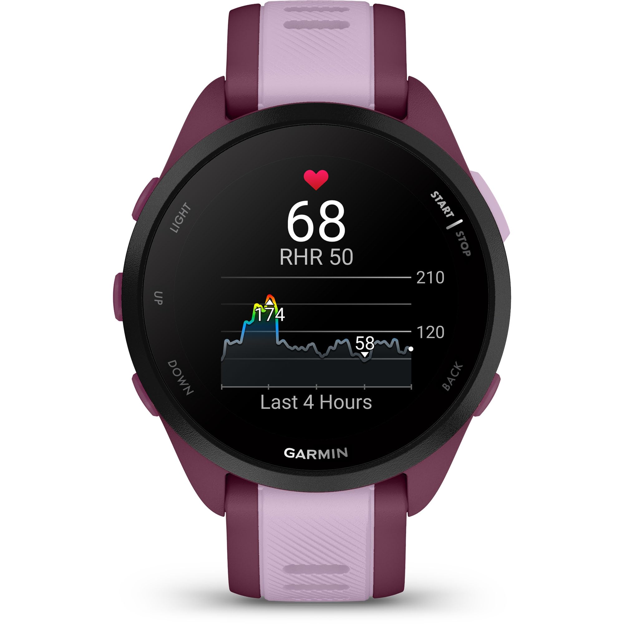 Garmin Forerunner 165 Music, Running Smartwatch, Colorful AMOLED Display, Training Metrics and Recovery Insights, Music on Your Wrist, Berry