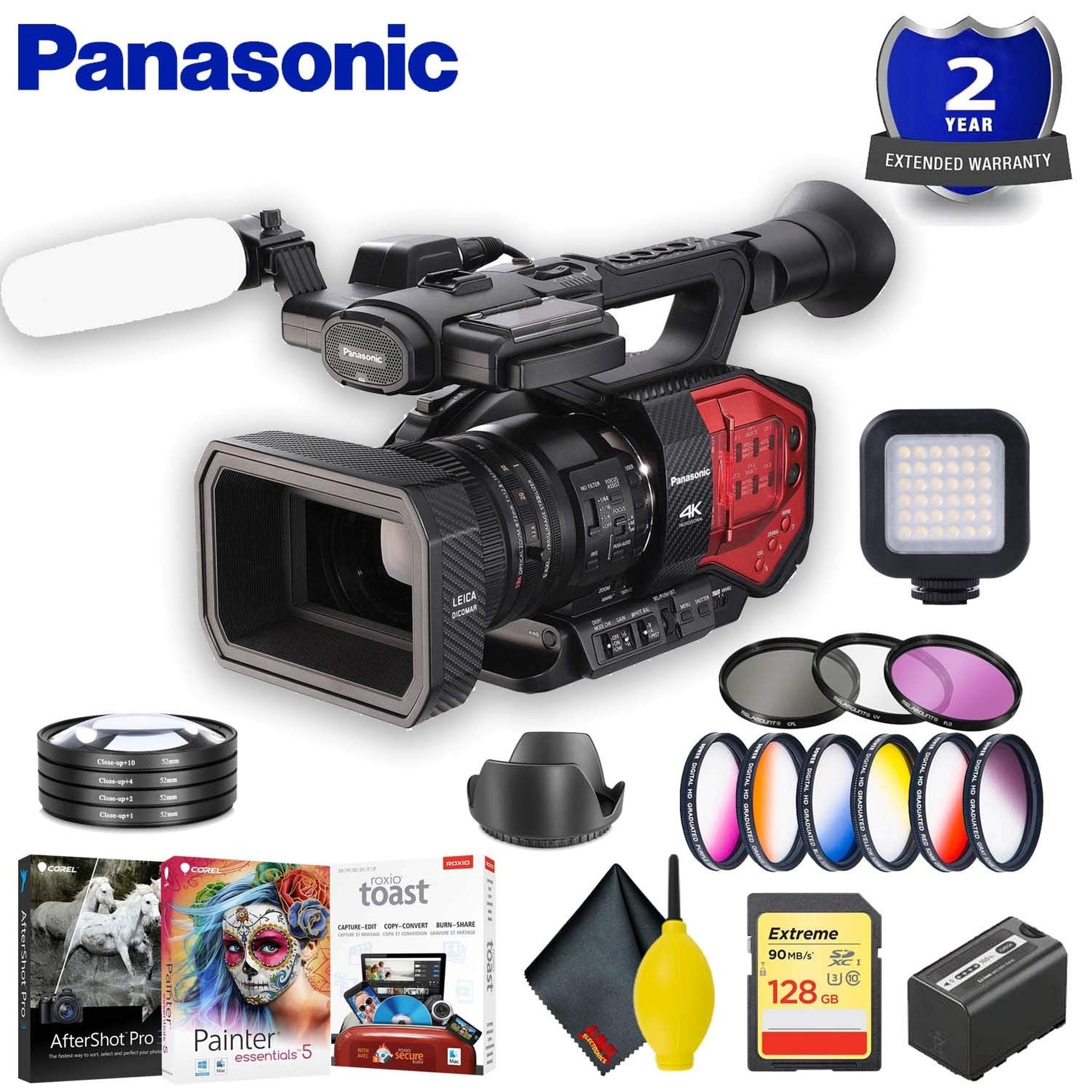 Panasonic AG-DVX200 4K Camcorder with Four Thirds Sensor and Integrated Zoom Lens Accessory Bundle w/Graduated Color Fil Panasonic