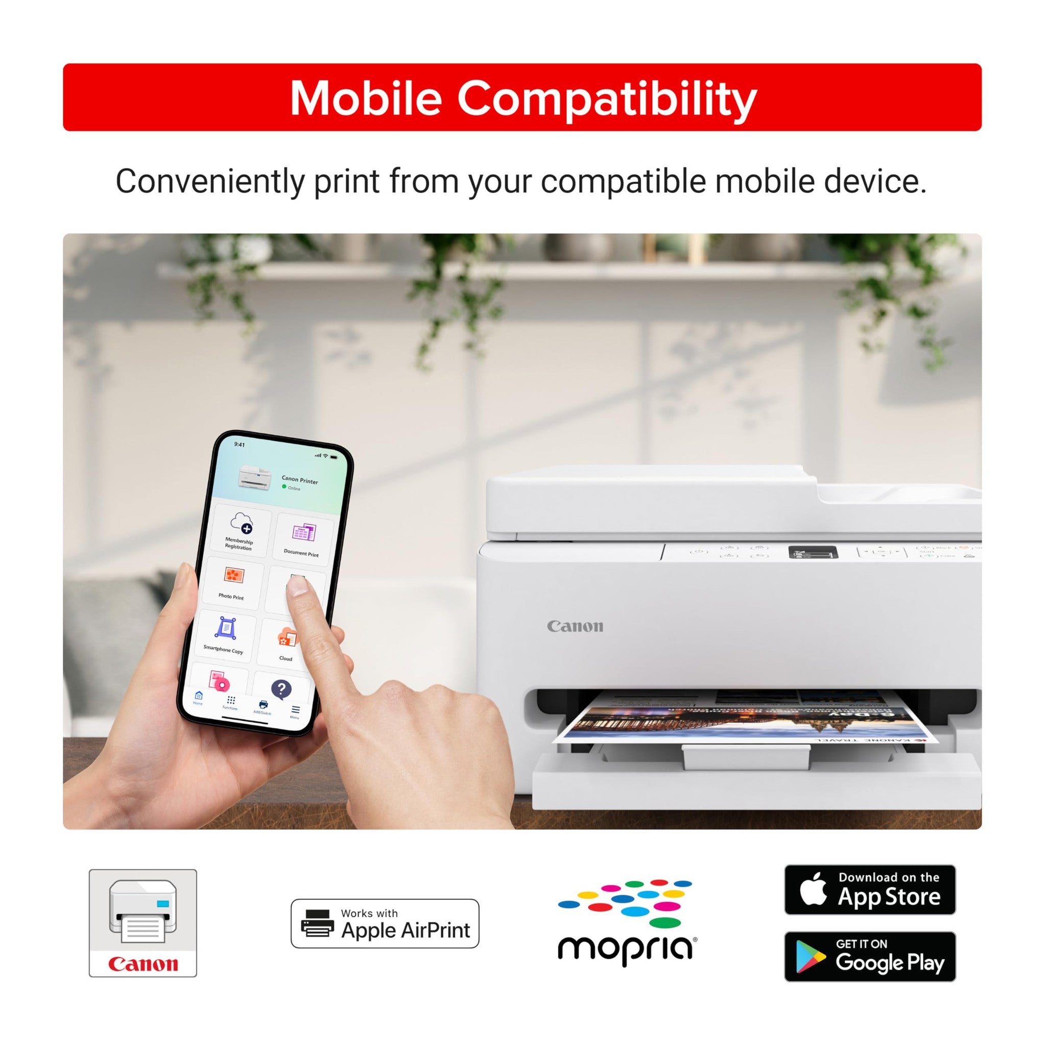 Canon PIXMA TR7120 Wireless Color Inkjet Printer for Duplex Printing, White - Home Printer with Copier/Scanner, Auto Document Feeder, Compact Design, Intuitive Control Panel