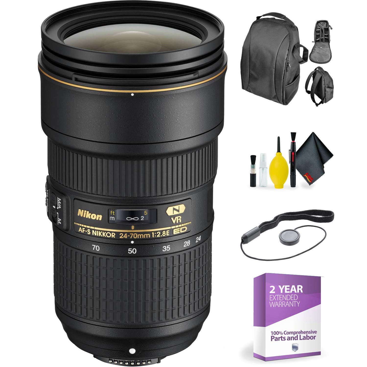 Nikon AF-S NIKKOR 24-70mm f/2.8E ED VR + Deluxe Lens Cleaning Kit Bundle