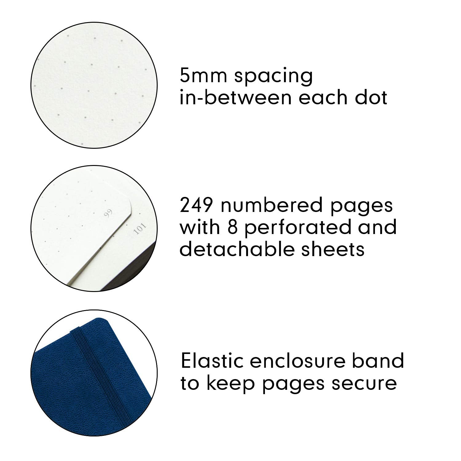 Leuchtturm1917 Medium A5 Dotted Hardcover Notebook (Navy) - 249 Numbered Pages