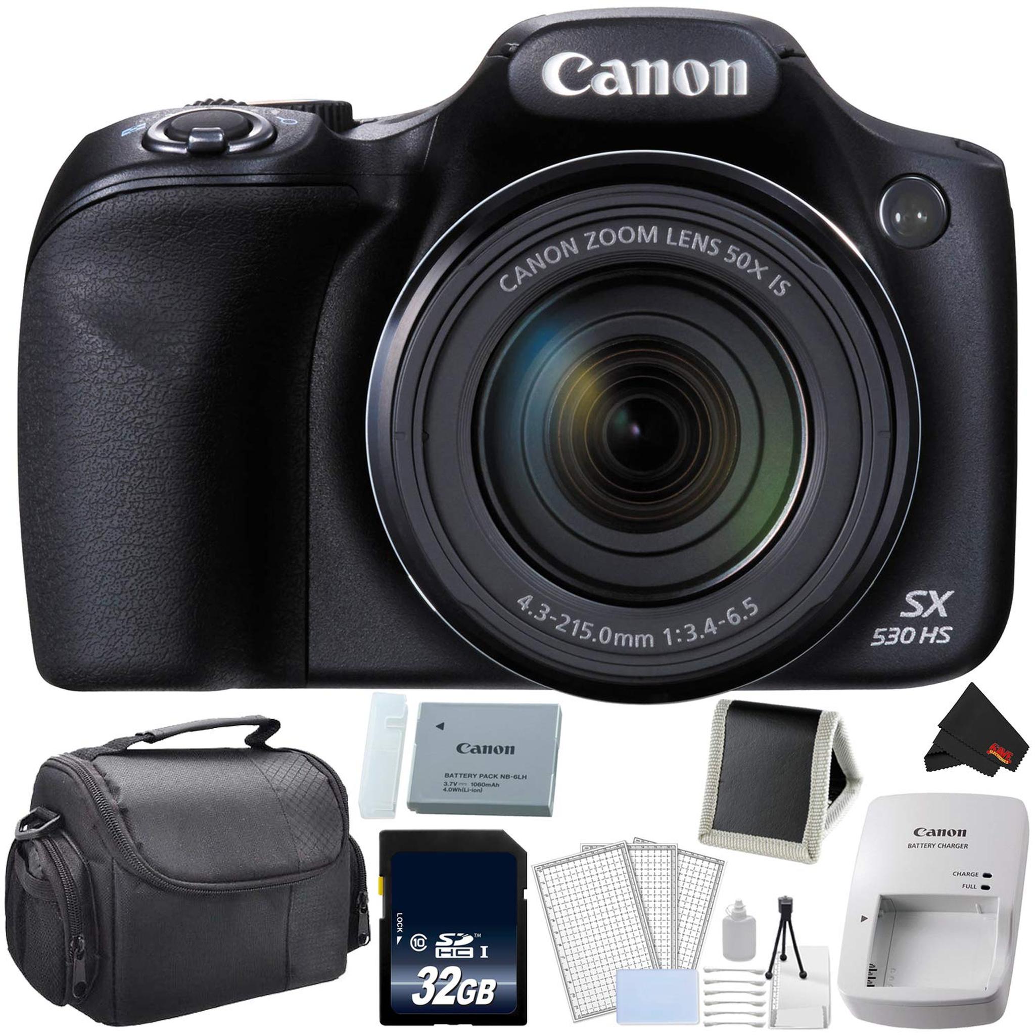 Canon PowerShot SX530 HS Digital Camera 50X Optical Zoom Bundle with 32GB Memory Card Canon