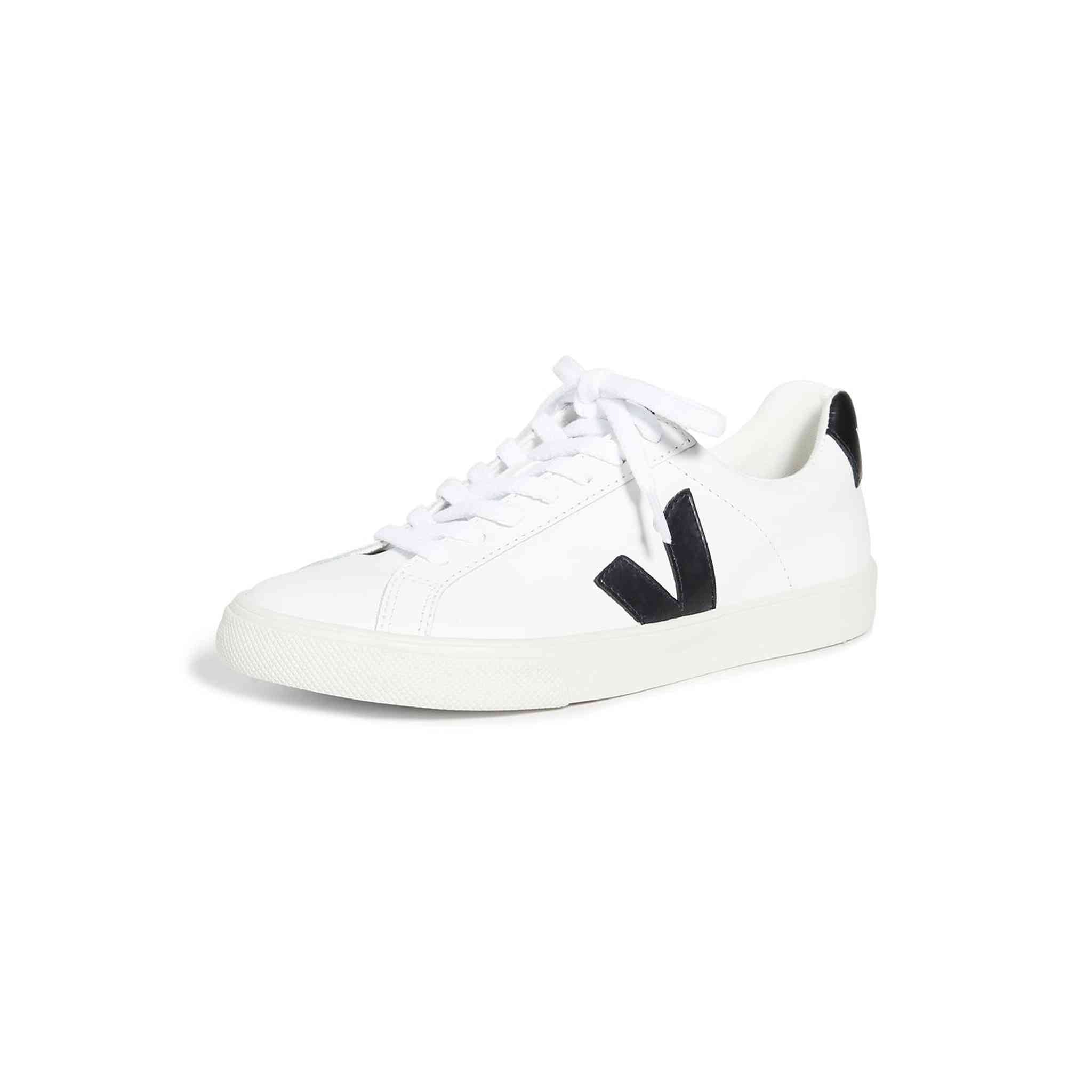 Veja Women's Esplar Logo Sneakers, Extra White/Black, 8 Medium US