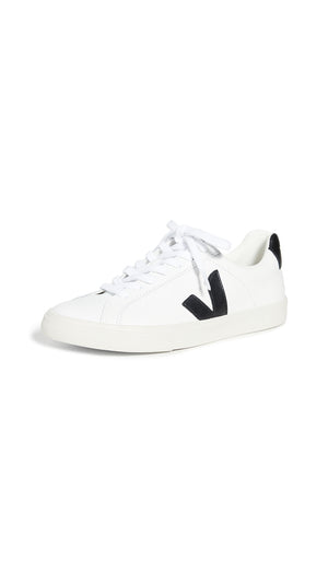 Veja Women's Esplar Logo Sneakers, Extra White/Black, 7 Medium US