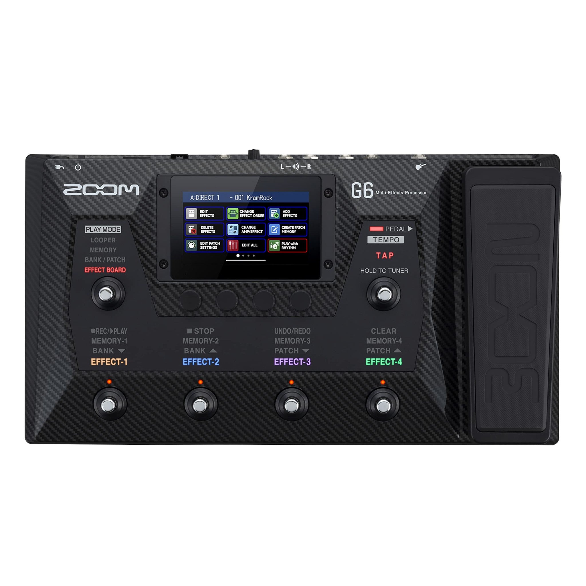 Zoom G6 Guitar Multi-Effects Processor with Expression Pedal, Touchscreen Interface, 100+ Built in Effects, Amp Modeling, IR’s, Looper, & Audio Interface for Direct Recording to Computer Zoom