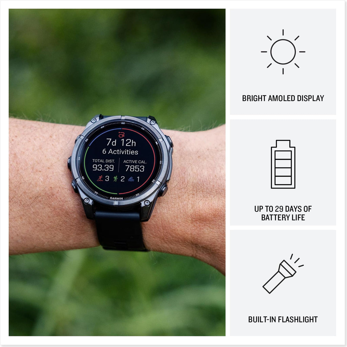 Garmin fēnix® 9, Titanium, 51mm, Pebble Gray