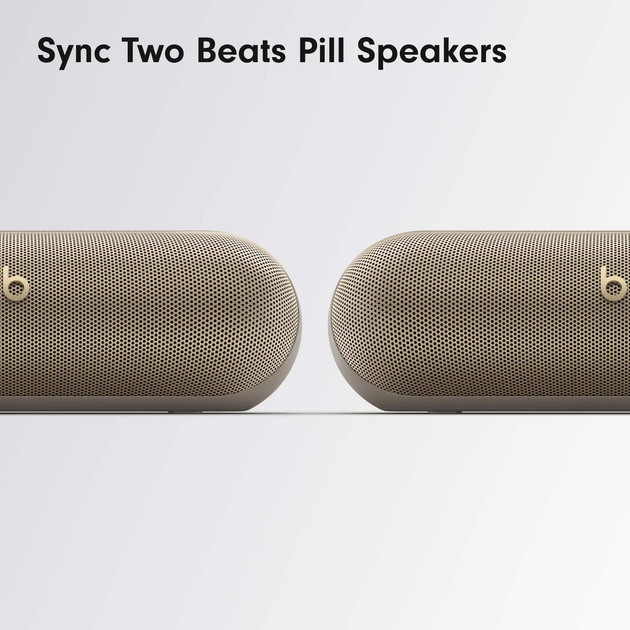 Beats Pill - Wireless Bluetooth Speaker and Portable Charger via USB-C - Up to 24 Hours Battery Life, IP67 Water Resistant, Apple & Android Compatible, Built-in Microphone - Champagne Gold