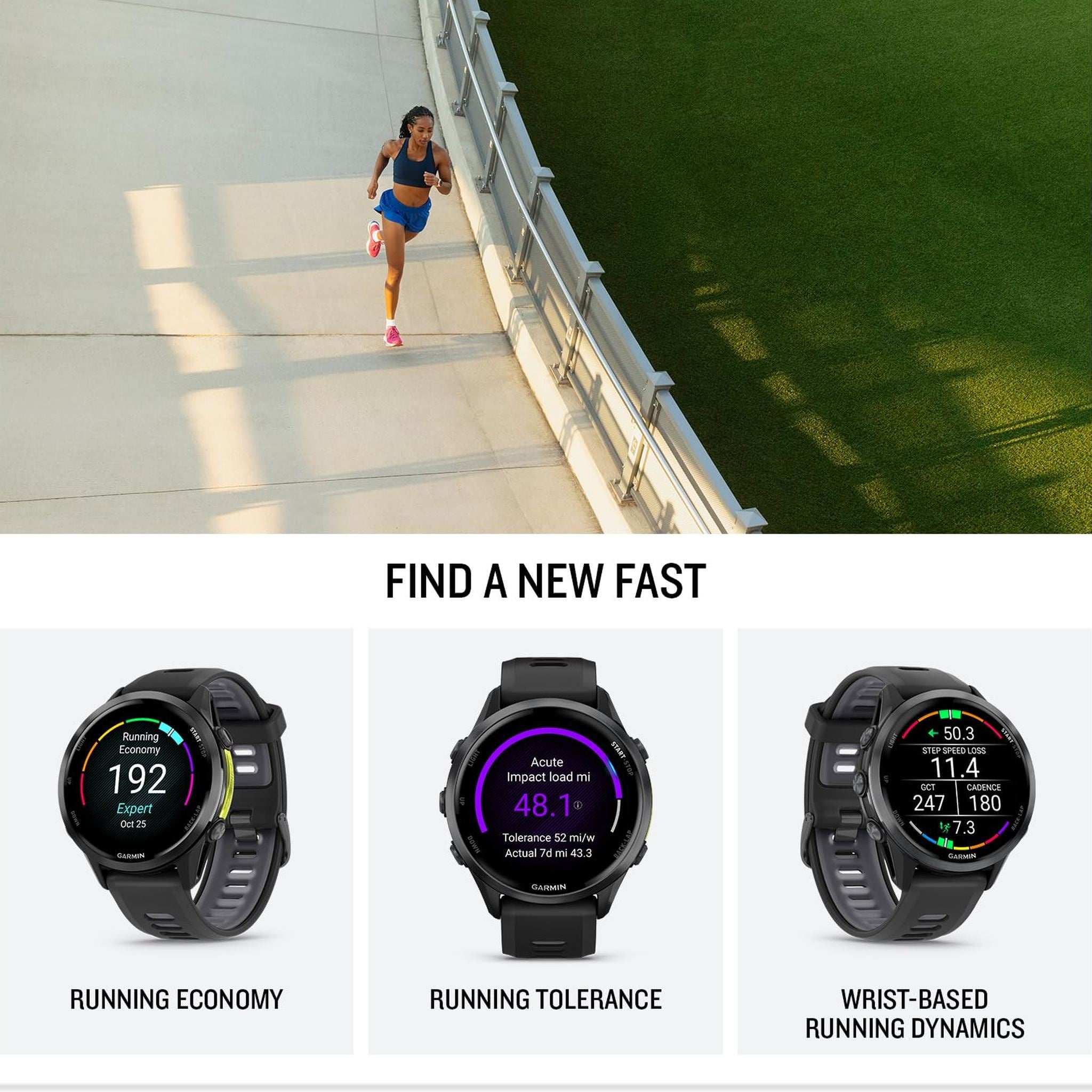 Garmin® Forerunner® 970, Premium GPS Running and Triathlon Smartwatch, AMOLED Display, Built-in LED Flashlight, Carbon Gray DLC Titanium with Black Case and Black/Translucent Whitestone Band