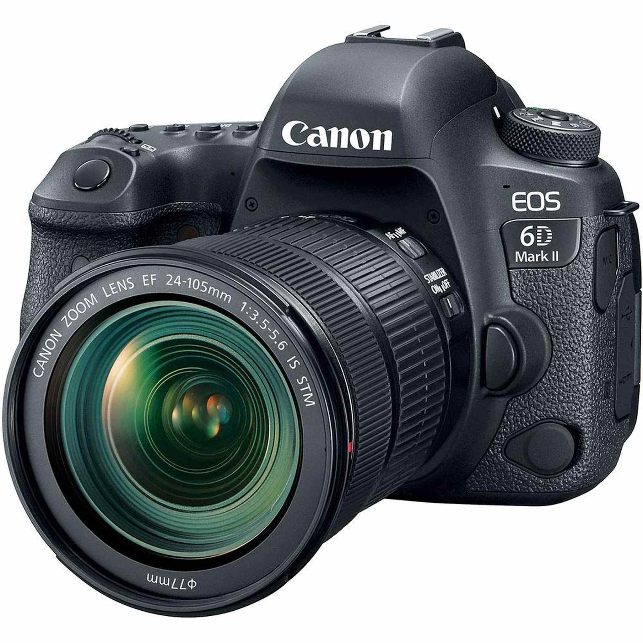 Canon EOS 6D Mark II DSLR Camera with 24-105mm is STM Lens + Professional Battery Grip + UV Protection Filter + LED Kit Canon