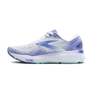 Brooks Women’s Ghost 16 Neutral Running Shoe - White/Amparo Blue/Limpet Shell - 7.5 Medium