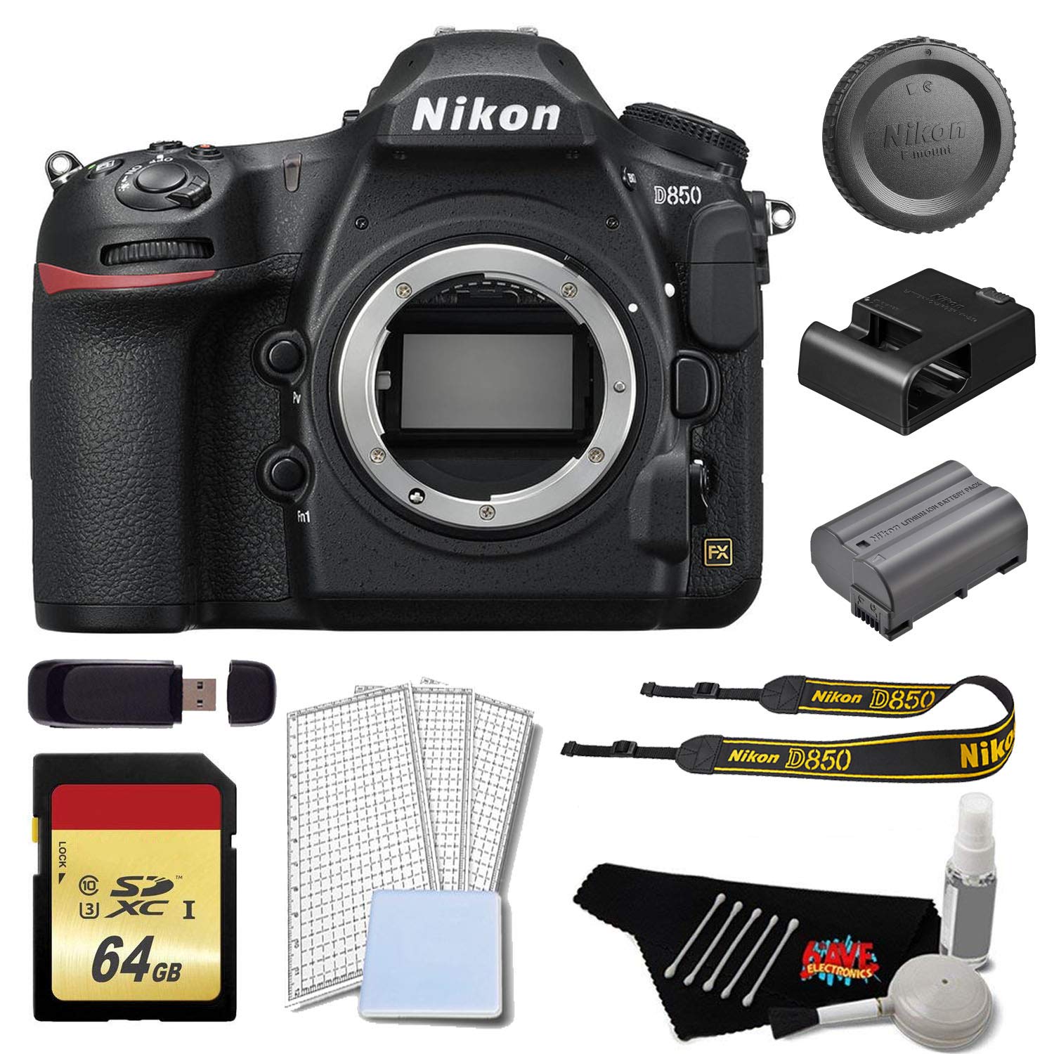 Nikon D850 DSLR Camera Body Only Silver Bundle