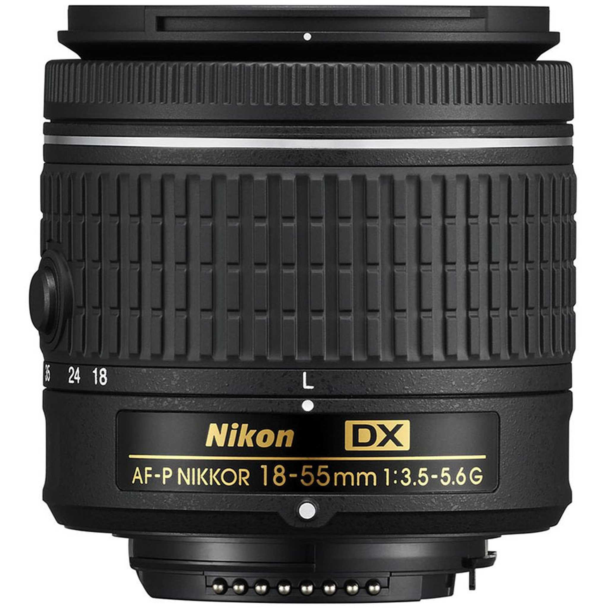 Nikon 18-55 f/3.5-5.6G AF-P DX Lens Intl Model + 4.5 inch Vivitar Premium Lens Case + Vivitar Graduated Color Filter Kit + 3pcs UVLens Filter Kit + Cleaning Kit Nikon