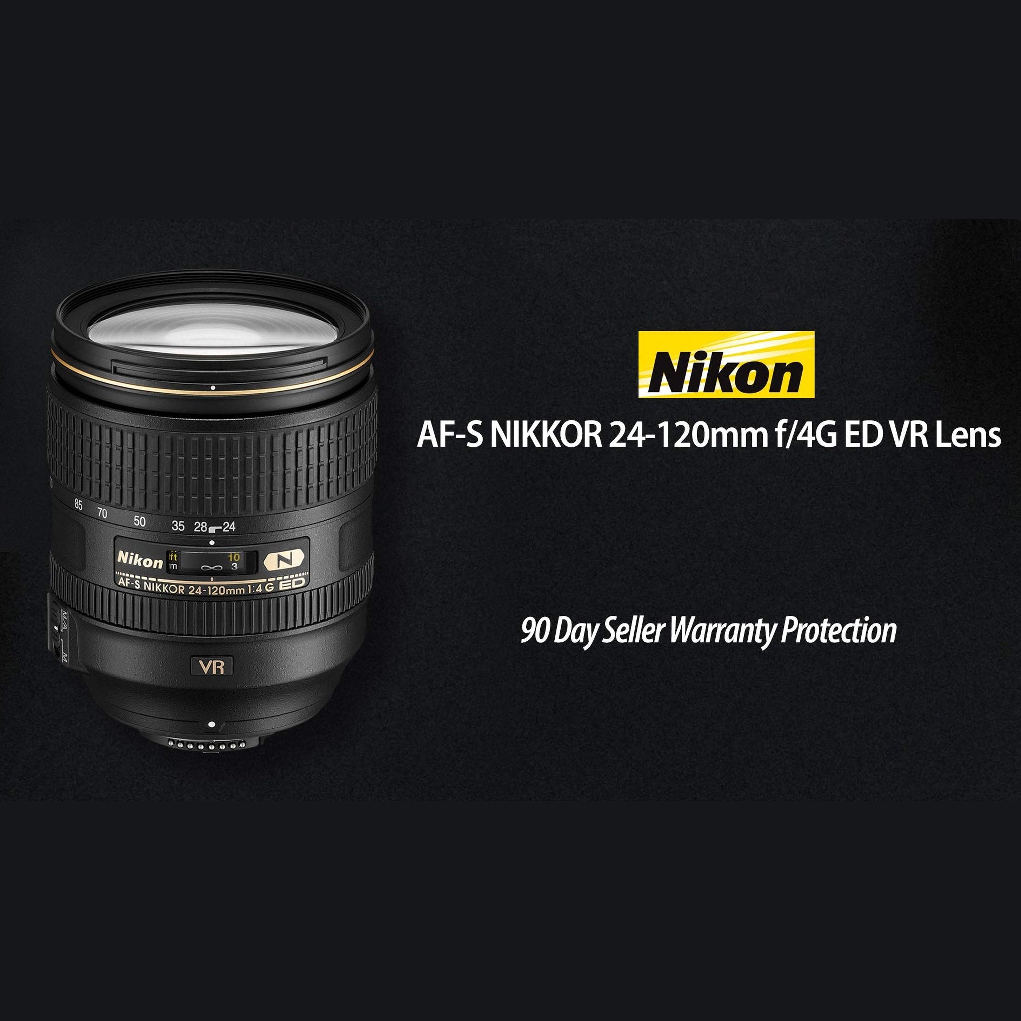 Nikon AF-S NIKKOR 24-120mm f/4G ED VR Lens with Pro Filter Renewed - Like New Nikon
