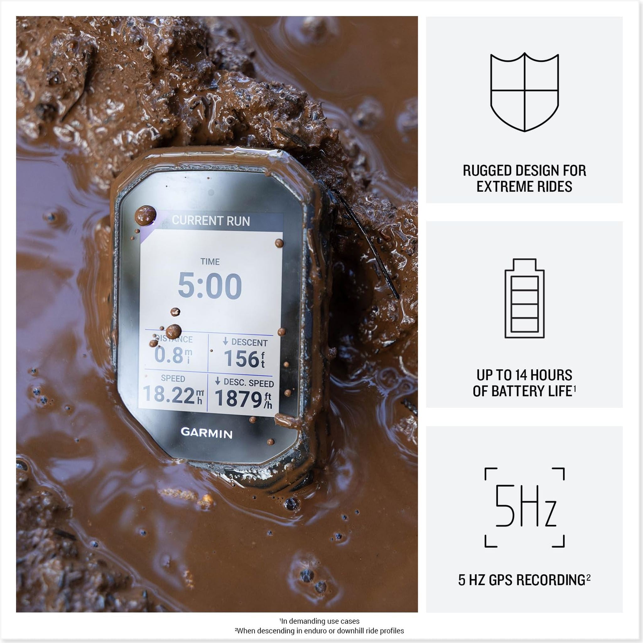 Garmin® Edge® MTB, Rugged GPS Bike Computer with Preloaded, Full-Color Trail Maps and Advanced Performance-Tracking for Mountain Bikers Garmin