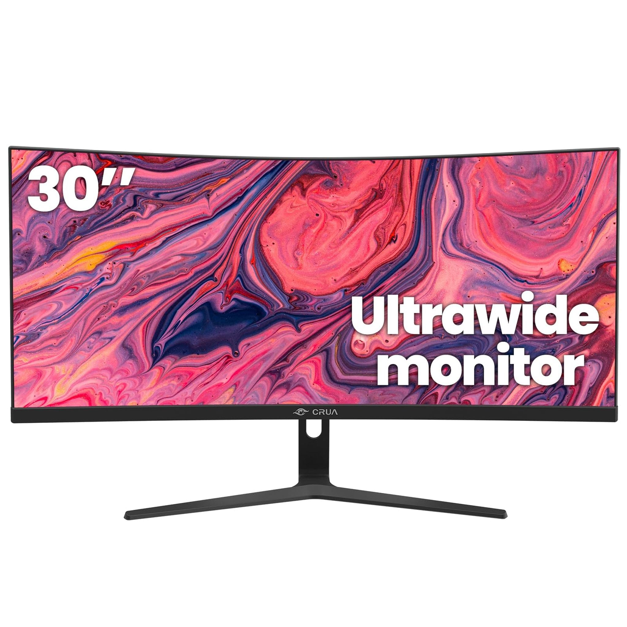 CRUA 30Inch Ultrawide Curved Monitor, 21:9 WFHD 2560x1080P VA Computer Monitor, 99% sRGB 100HZ 1500R PC Monitors Support FreeSync, Wall-Mounted, with HDMI/DP Display Port-Black CRUA