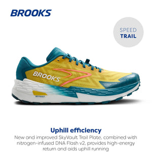 Brooks Men's Catamount 4 Speed Trail Running Shoe - Quince/Celestial/Neo Ember - 10.5 Medium Multicoloured