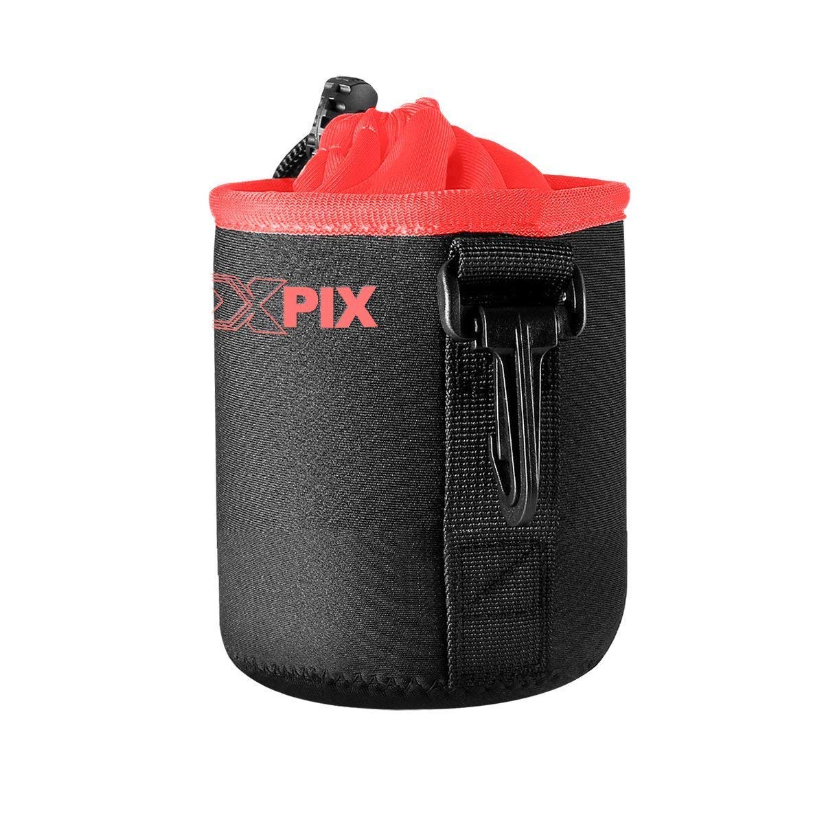 XPIX Small Neoprene Pouch Bag for DSLR Camera Lenses Canon, Nikon, Sony, Olympus,Fujfilm,Panasonic, and More