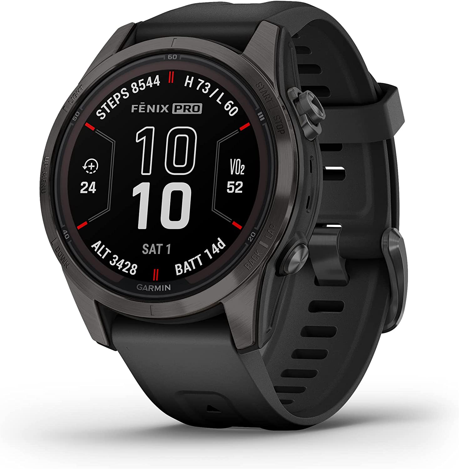 Garmin fenix 7S Pro Solar, Sapphire, Carbon Gray Titanium Black with Accessories