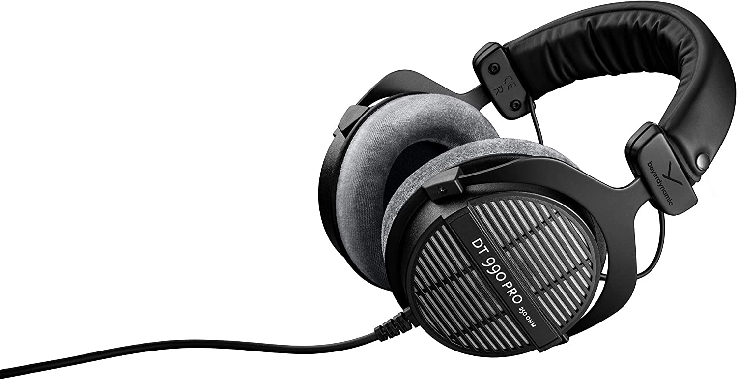 Beyerdynamic DT 990 Pro 250 Ohm Headphones with Splitter and 3-Year Warranty Base Bundle
