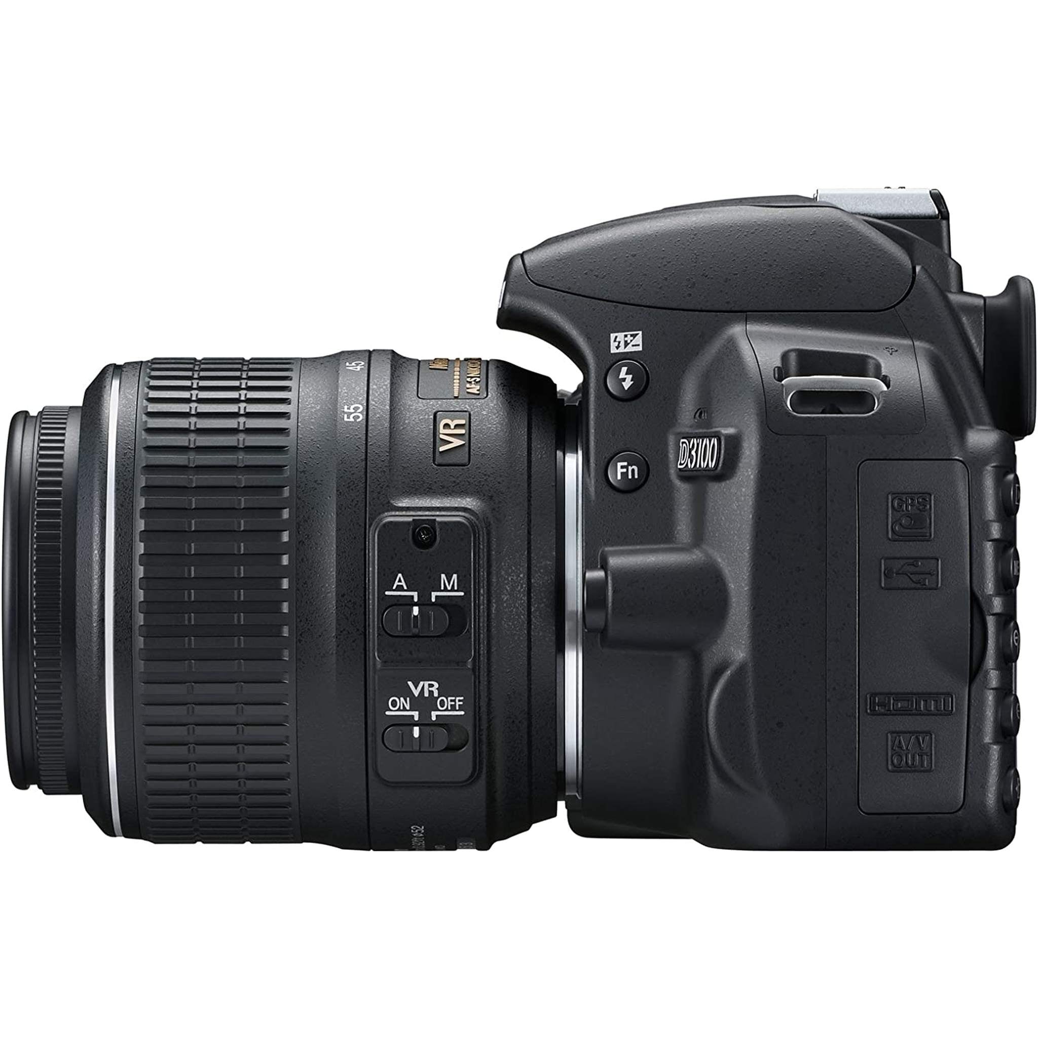 Nikon D3100 14.2MP Digital Camera with 18-55mm f/3.5-5.6 VR Lens - Black Int - Like New Nikon