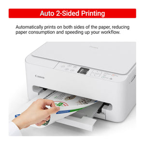 Canon PIXMA TS6520 Wireless Color Inkjet Printer Duplex Printing, White - Home Printer with Copier/Scanner, 1.42” OLED Display, Intuitive Control Panel, Compact Design
