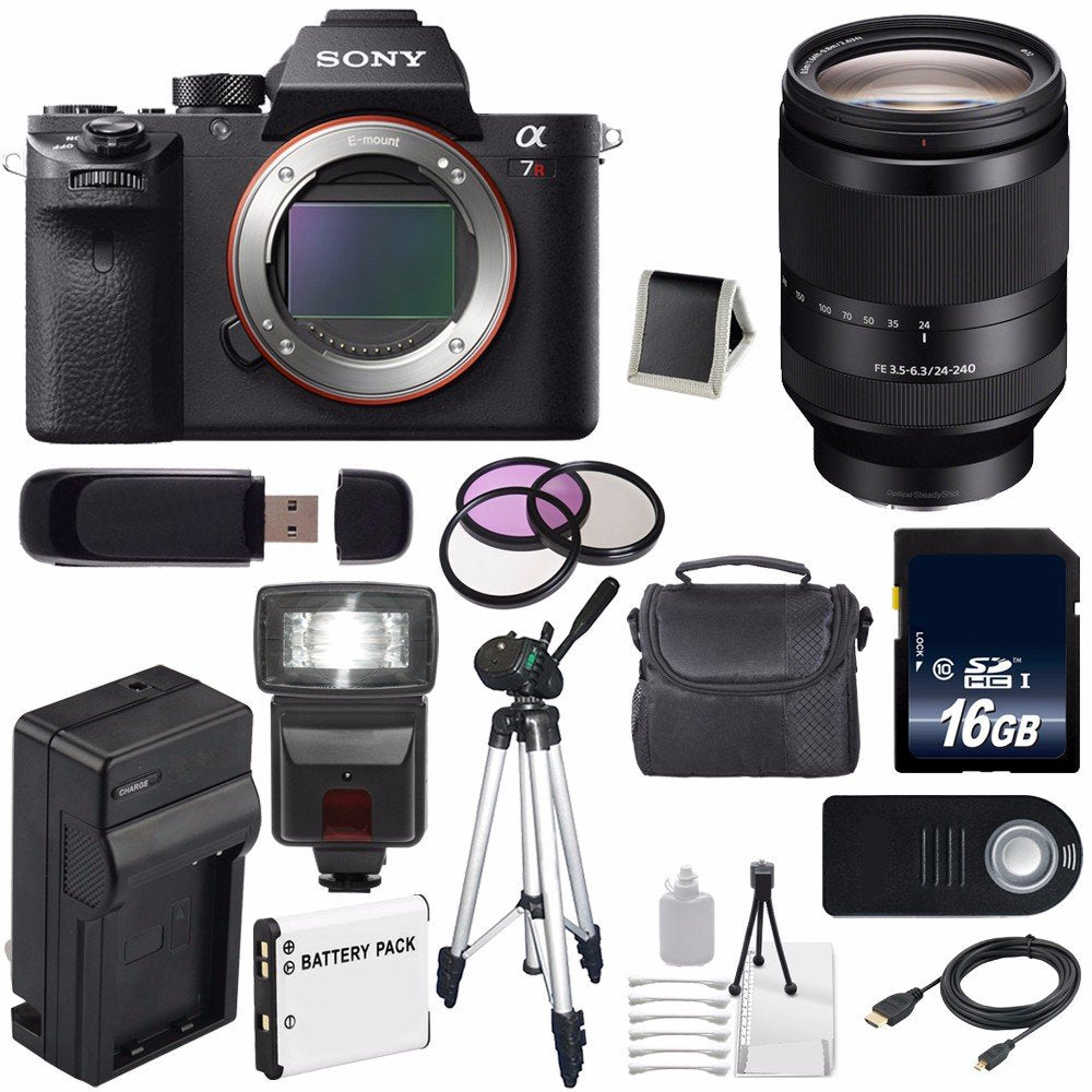 Sony Alpha a7R II Mirrorless Digital Camera (International Model) + Sony FE 24-240mm f/3.5-6.3 OSS Lens + 72mm 3 Piece Outdoor Bundle