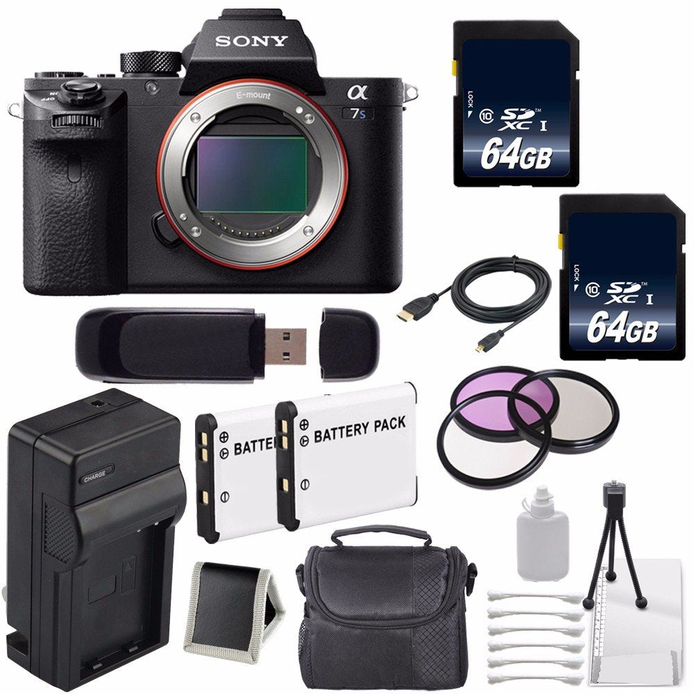 Sony Alpha a7S II a7S Mark II a7SII ILCE7SM2/B Mirrorless Digital Camera (International Model) + 62mm Filter Kit Advanced Bundle