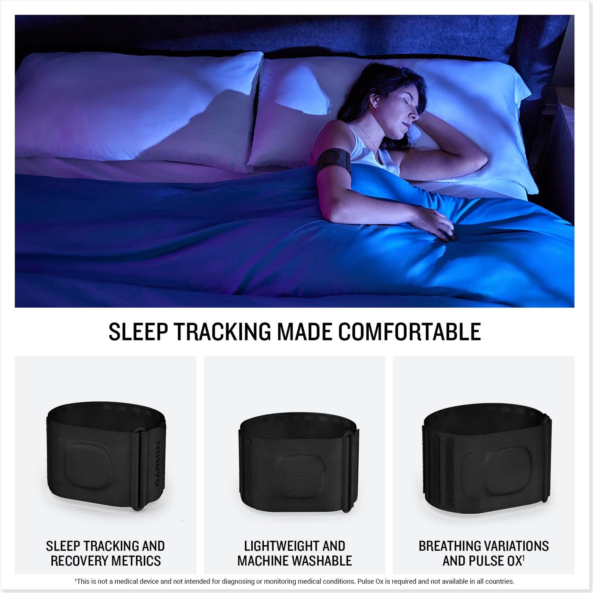 Garmin Index Sleep Monitor, Smart Sleep Band with Advanced Sleep Tracking and Recovery Metrics, S-M