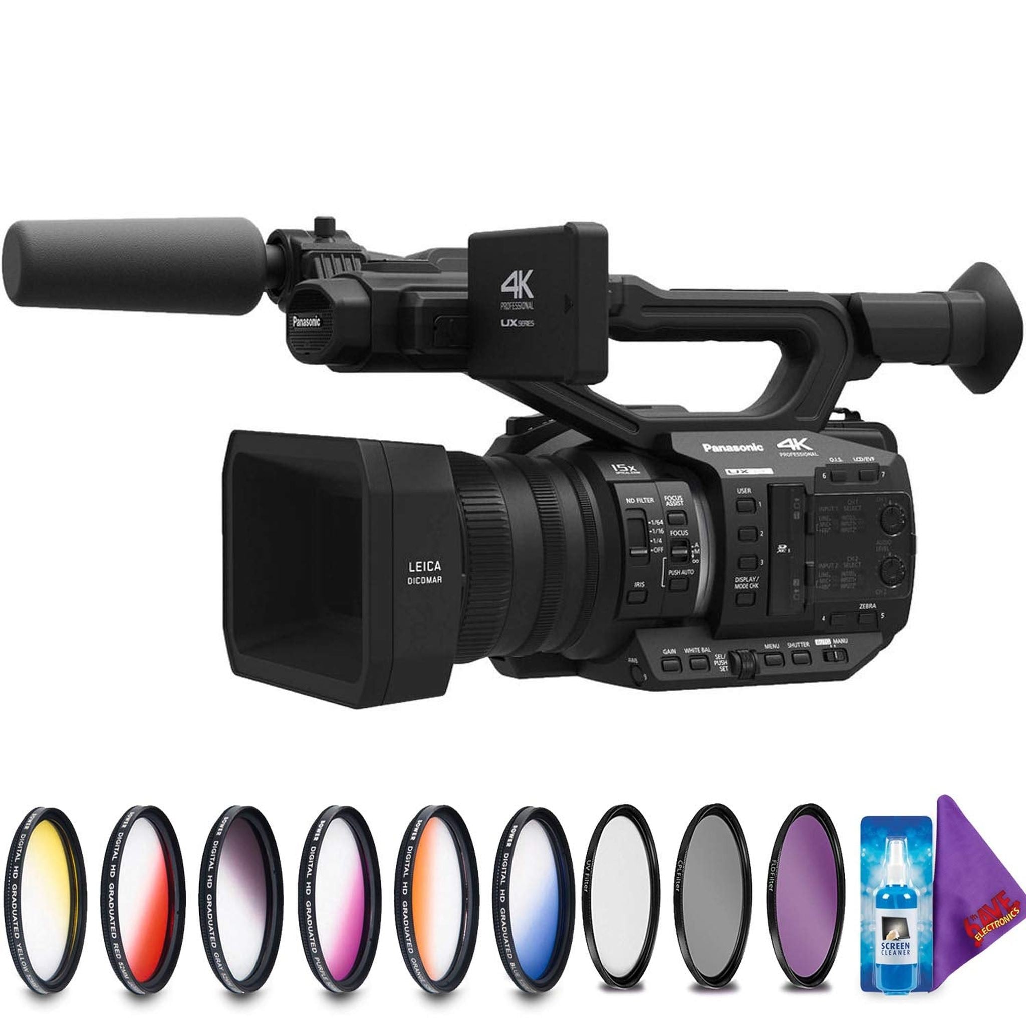 Panasonic AG-UX90 4K/HD Professional Camcorder + Creative Filter Kit