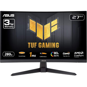 ASUS TUF Gaming 27” 1080P Curved Monitor VG27VQM1B - Full HD, 1500R, 280Hz, 1ms, Extreme Low Motion Blur, FreeSync Premium, Shadow Boost, Eye Care, 90% DCI-P3, DisplayWidget Center, 3 yr Warranty ASUS