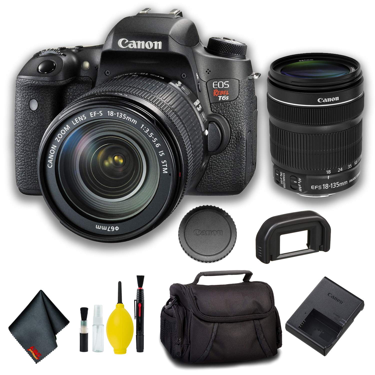 Canon EOS Rebel T6s DSLR Camera with 18-135mm Lens Base Bundle