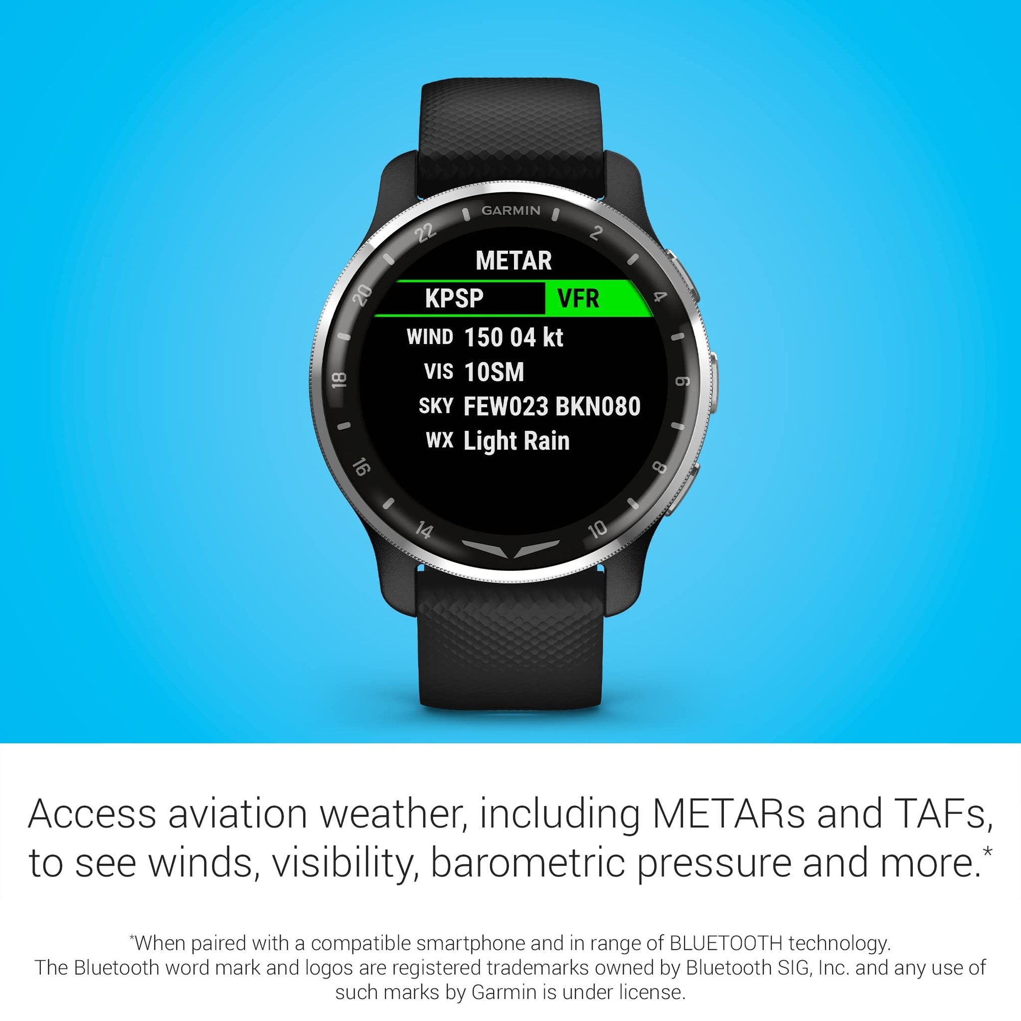 Garmin D2™ Air X10, Touchscreen Aviator Smartwatch with GPS, Aviation Weather, Call and Text, Health and Wellness Features and More, Black Garmin