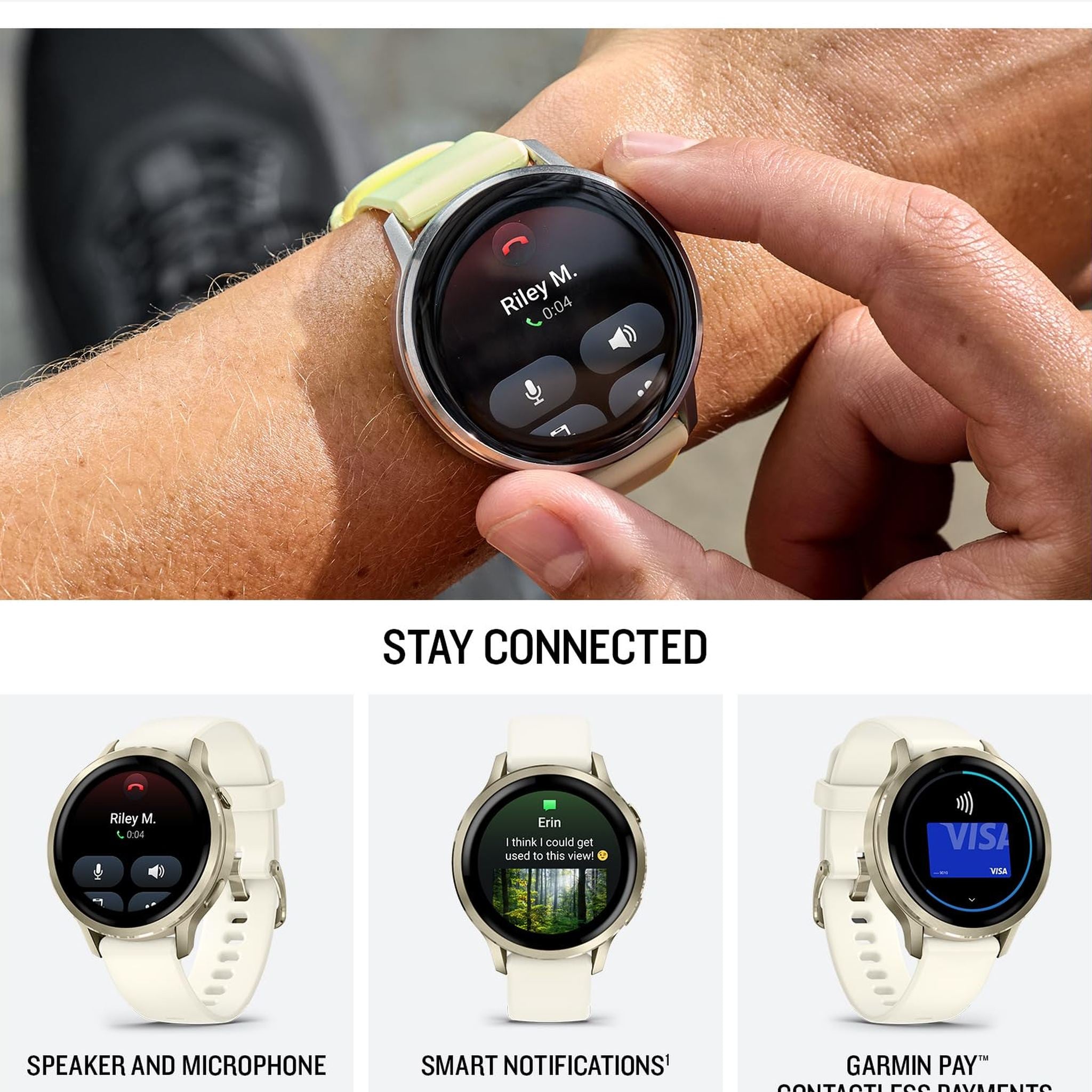 Garmin Venu® 4, 41mm, Advanced Health and Fitness GPS Smartwatch, Bright and Colorful Display, Built-in Flashlight, 10 Days of Battery Life, Lunar Gold with Bone Silicone Band