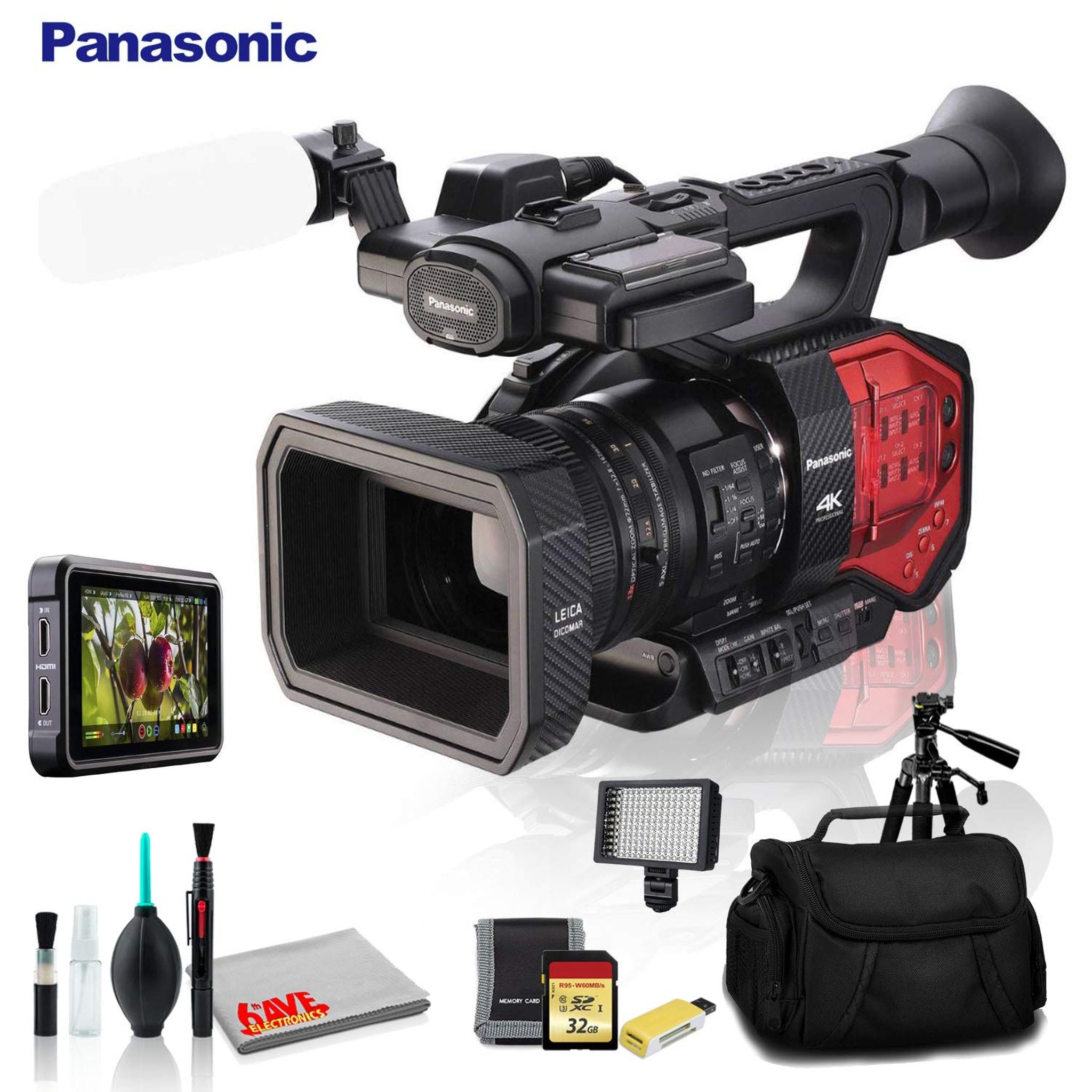 Panasonic AG-DVX200 4K Handheld Camcorder with Four Thirds Sensor and Integrated Zoom Lens - Premium Bundle Panasonic