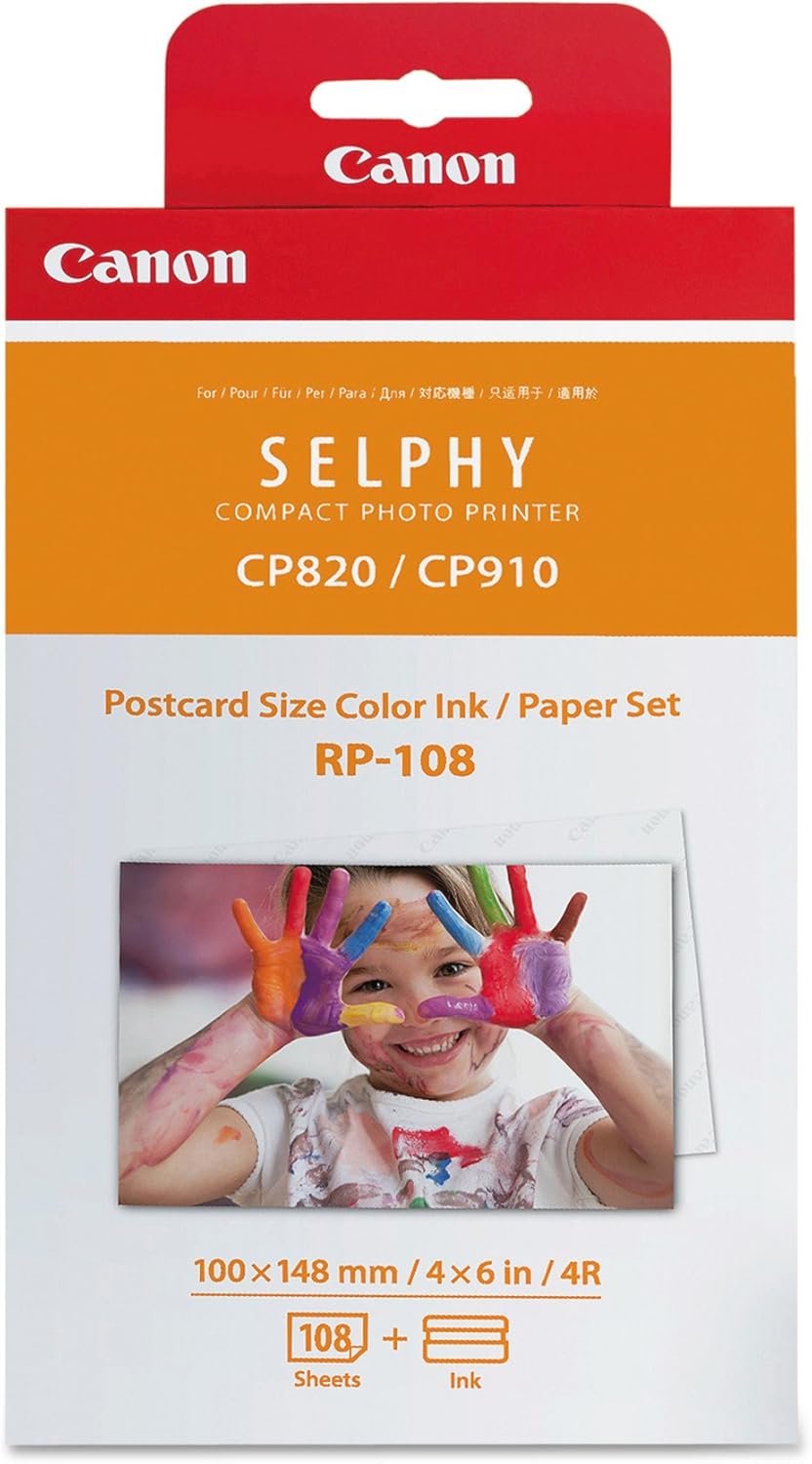 Canon RP-108 High Capacity Color Ink and 108 Sheets For SELPHY Printer 1-Pack Canon