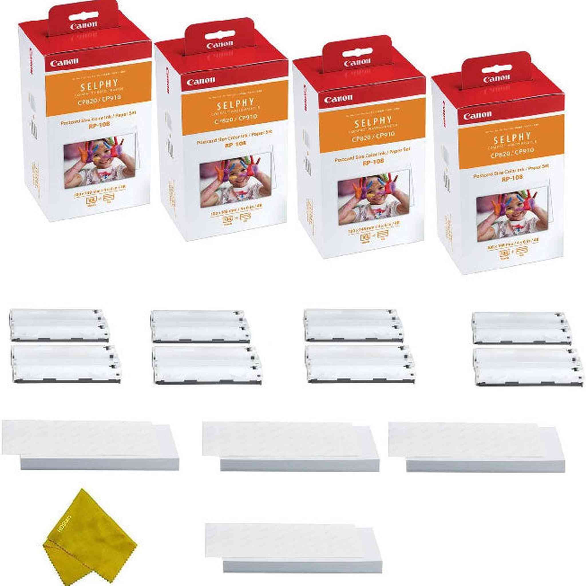Canon RP-108 High Capacity Color Ink and 432 Sheets For SELPHY Printer 4-Pack HDStars