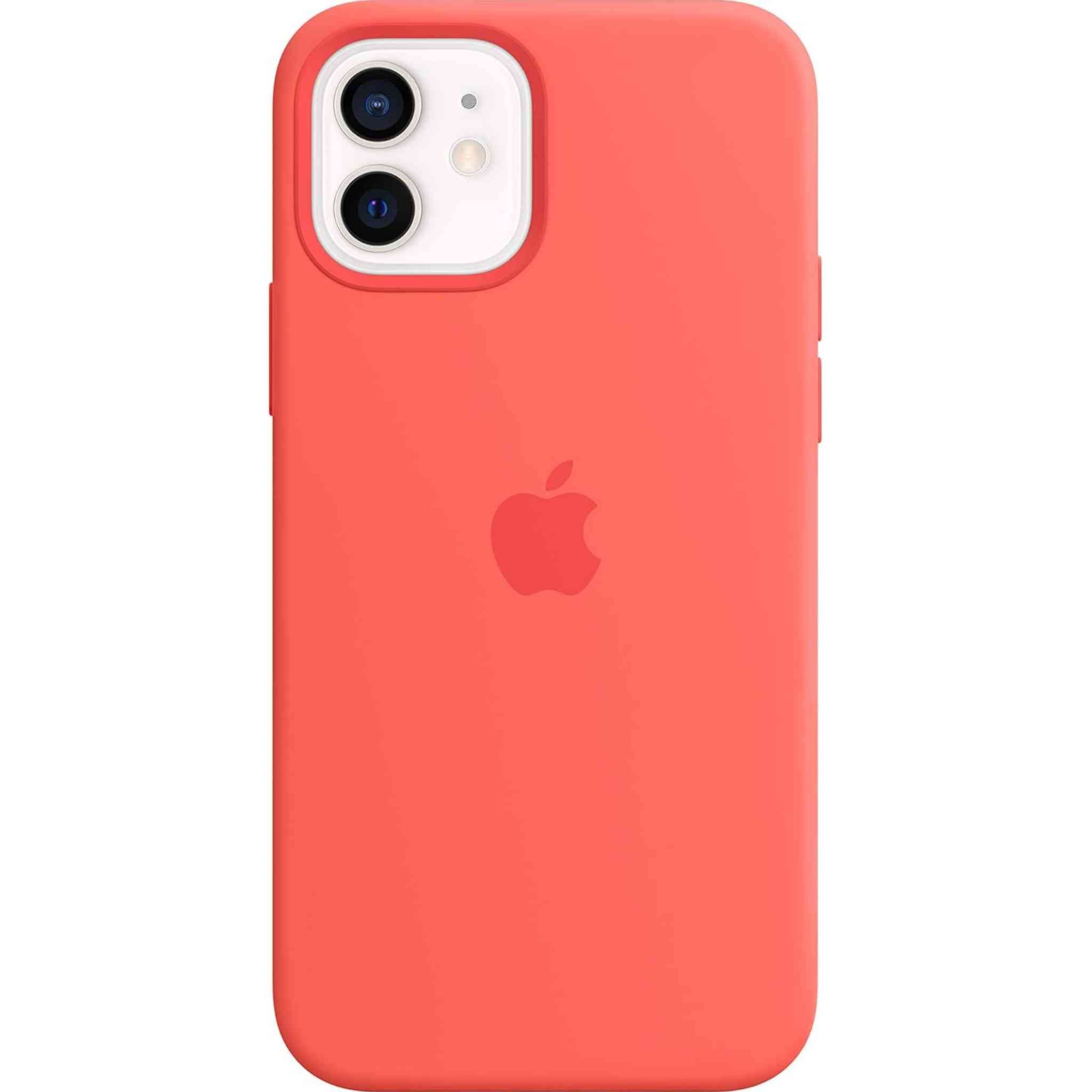Apple iPhone 12 and iPhone 12 Pro Silicone Case with Magsafe - Pink Citrus Apple